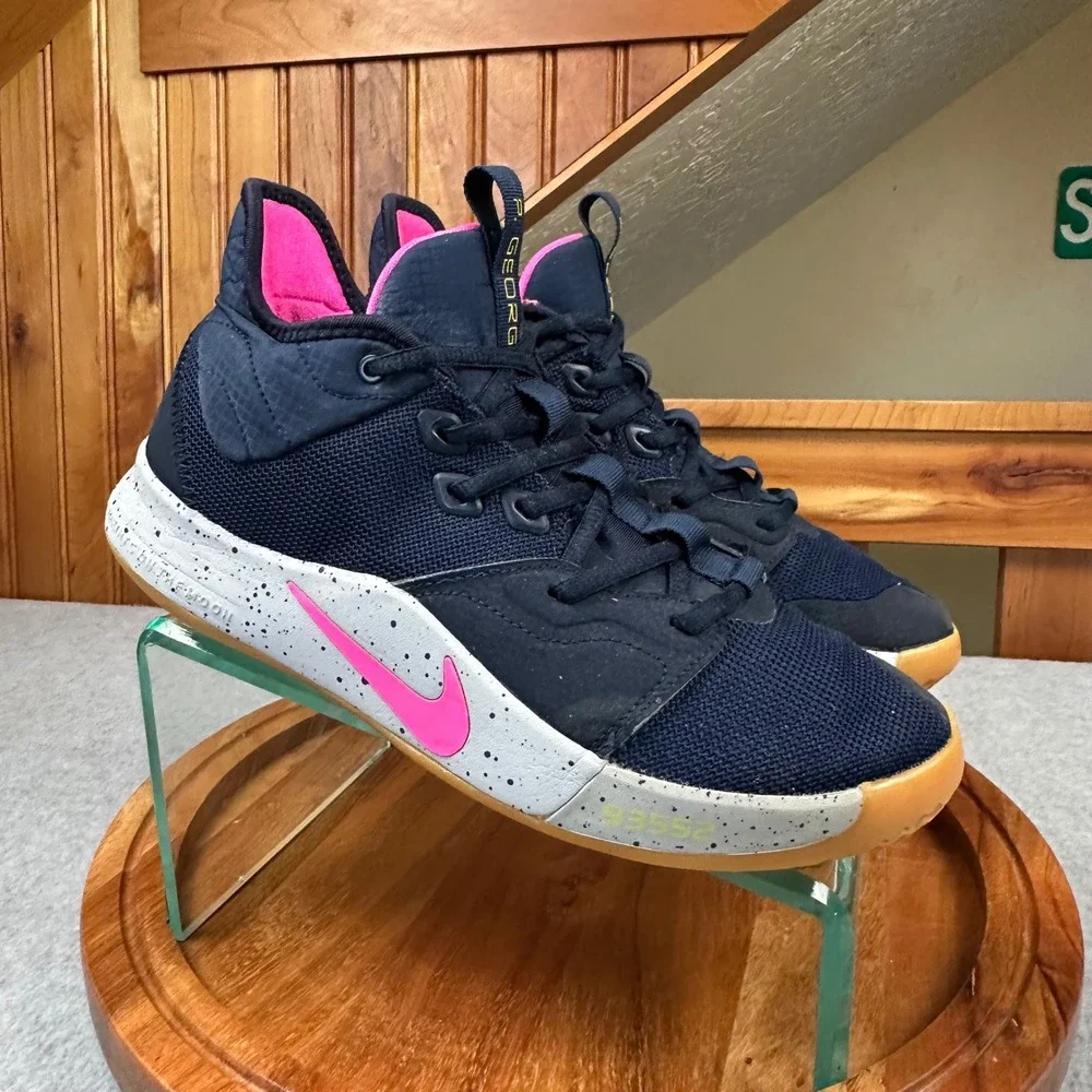 Nike PG 3 Obsidian Pink Blast Paul George Basketball Shoes AO2607-401 Mens 7.5